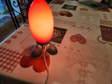 LAMPE  Chevet,Deco,OEUF TATSUO KONNO VINTAGE IKEA VERRE ROUGE ET ALUMINIUM