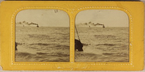 Bateau vapeur mer c1870 - la,