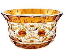 Bol En Verre Cristal Sur Verre Taillé À La Main Bohême Vers 1970 R1470