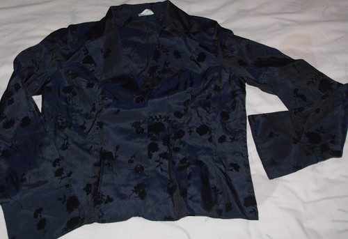 Chemisier veste satin noir - chemisier,