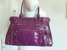 SUPERBE SAC LONGCHAMP CUIR VERNI VIOLET MODELE RODEO LUXE ETAT COLLECTOR