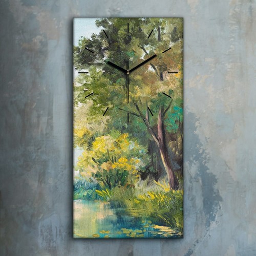 Horloge murale sur toile 30x60