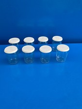 8 Pots à yaourts Avec Couvercles Blanc , pour yaourtière 872 SEB TBE