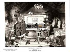 Vintage Original B&W Photo, the Film "The Aristocats" by Walt Disney - 1970