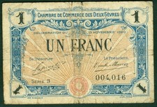 NECESSITE 1 FRANC CHAMBRE DE