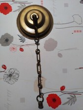 rare ancienne accroche lustre suspension chaine bobèche rosace fixation laiton