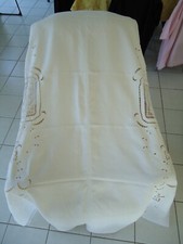 NAPPE LIN BRODERIE LINGE ANCIEN DENTELLE BRODERIE FILET