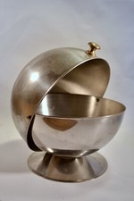 SUCRIER BALLON ACCESSOIRE DE BAR EN INOX ET LAITON ANNÉES 70