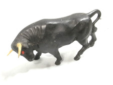 ?? ANCIEN SCULPTURE ANIMALIÈRE TAUREAU METAL D'ART REGULE STATUETTE FIGURINE