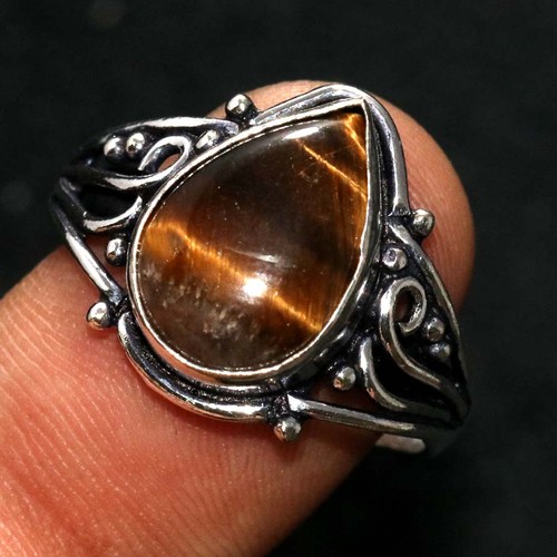 Bague œil tigre plaqué - bague, Œil-de-tigre