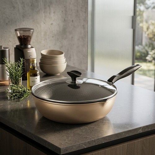 Wok fonte 28cm avec jante - fonte,