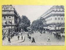 cpa PARIS Transport Circulation ATTELAGE CALÈCHE VÉLO Charette à Bras HÉDÉ