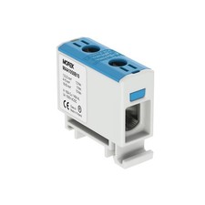 Bloc de jonction alu cuivre bleu (neutre) 1,5 à 50mm² 1000V AC/DC - Rail DIN -