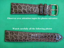 22 mm LUXE ET ÉLÉGANCE BRACELET ALLIGATOR GRIS SOURIS NUIT FAB. FRANÇAISE