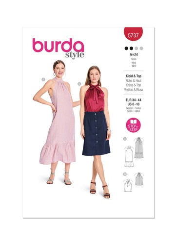 Burda 5737 robe haut - patron, de