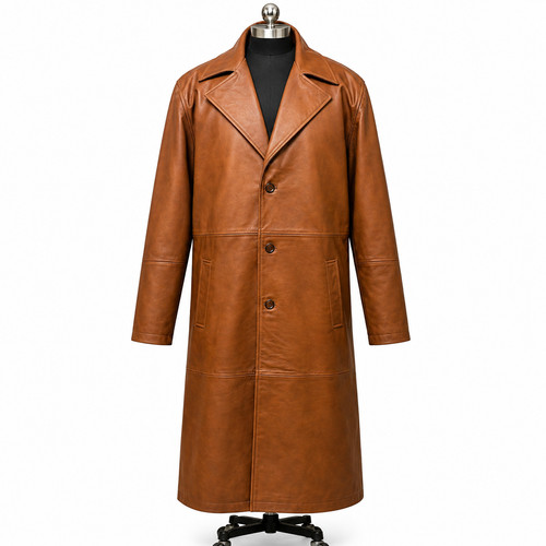 Manteau long homme cuir - long,