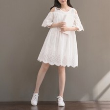 Femme Coton Lin Mélange Jupe