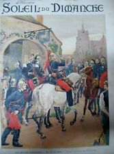 GRAVURE MILITAIRE CAVALIER CLAIRON BOUTE-SELLE LE SOLEIL DU DIMANCHE  1898