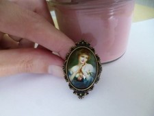 bague bronze réglable cabochon femme 18*25mm pochette cadeau offerte