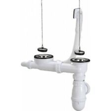 Vidage pour évier deux bacs en inox avec trop plein NICOLL