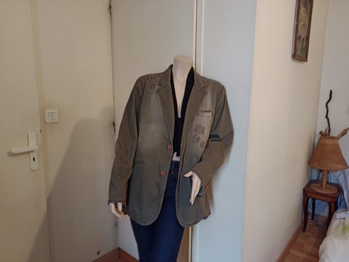 Veste homme kaki coton raye - homme,