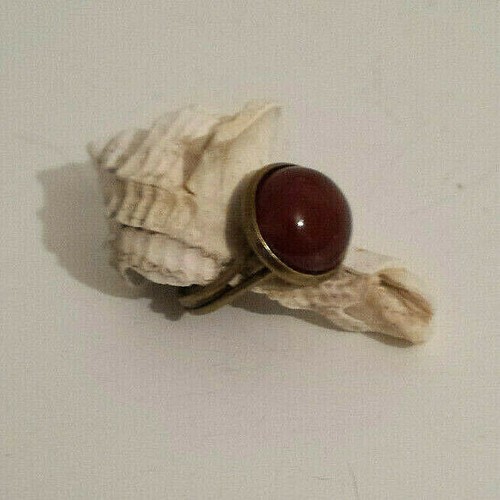 Bague réglable cornaline - bague,