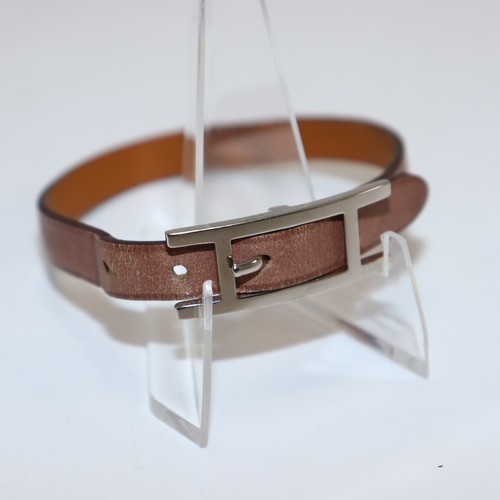 Hermès leather bracelet - h,