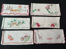 Lot de 12 Pochettes Brodées