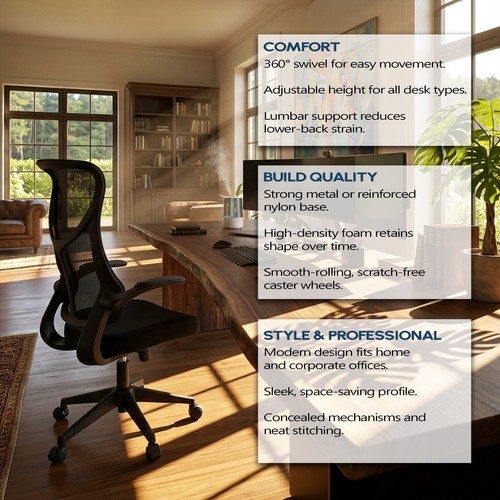Chaise bureau noire - bureau,