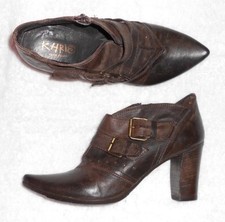 KHRIO low boots zippés cuir brun foncé P 39 TBE