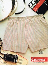 PUBLICITE  1984   EMINENCE  sous vetements slip caleçons STYLE CITY