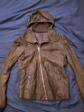 Rick Owens Gleam AW10 Scuba hooded leather jacket - Size S (46)