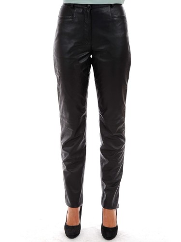 Véritable cuir noir pantalon - véritable,