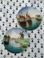 Villeroy & Boch Wallerfangen 2 assiettes  decor bateaux et moulin