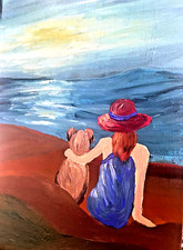 peinture acrylique d'une jeune