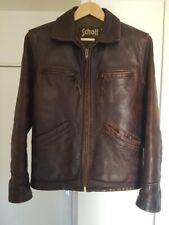   SCHOTT Leather Jacket Blouson Size 36 S Brown- Biker leather (Buffalo Leather)