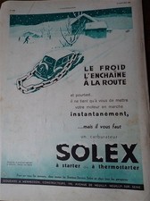 carburateur SOLEX NEUILLY SUR SEINE par LUPA pub papier ILLUSTRATION 1935 eb