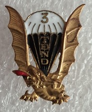 Insigne Réduction/Boutonnière - 3ème TDND/BPVN - insigne d'époque - PARACHUTISTE