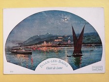 cpa Source Cachat ILLUSTRATION EVIAN les BAINS Clair de Lune Barque de MEILLERIE