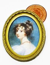 Maison De Poupées Dame Cadre Ovale Image Impression Miniature Art T2 TUMDEE