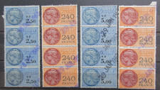 FRANCE timbres fiscaux oblitérés en bande de 4  en bon état lot BF113