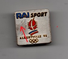 Pin's MEDIA RAI (abimé) JO Albertville 92 TRES RARE