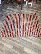 Grand Coupon Tissu D'éditeur Soie Style Kilim XVIIIe 100 x 142 cm 