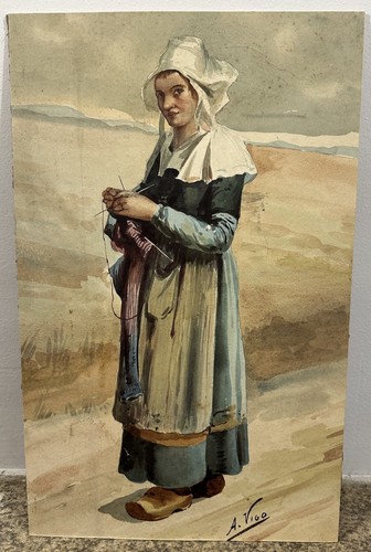Aquarelle signée circa 1900 - ,
