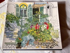 Superbe COUPE CARREE GIEN grand modèle PARIS GIVERNY décor floral polychrome