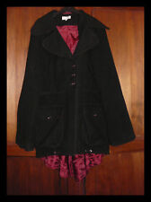 Deca De Vous A Nous/Beau/Manteau/Redingote 3/4/Laine/Noir/Gothique/Mode, 40/42  