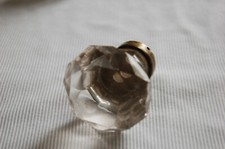 ANCIEN BOUTON DE PORTE DE MEUBLE TIROIR en CRISTAL POIGNÉE ANCIENNE