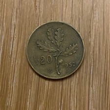 Pièce Ancienne Italienne ❤️ 20 LIRES L.20 Republica Italiana 1957 R Italian Coin