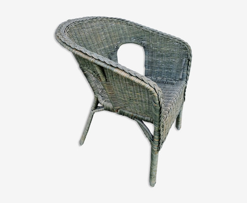 Fauteuil rotin vert bleu - rotin, vert/bleu