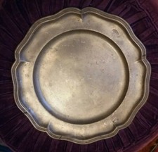 ASSIETTE étain XVIIIème Potier BORST strasbourg 1769 contour chantourné HF ESSER